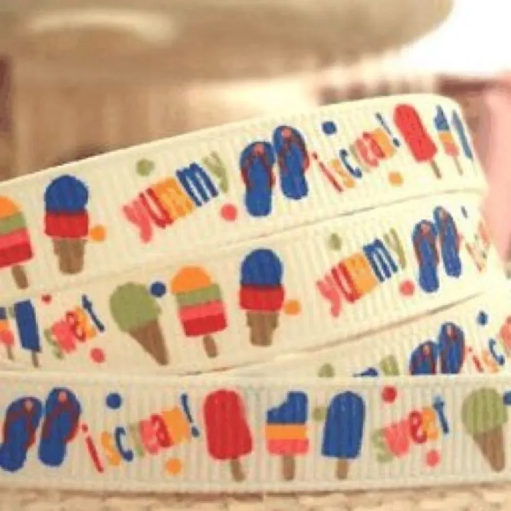 Grosgrain Ribbon 7/8” 5 yards 5/$20 ice cream yummy sweet treats summer NEW